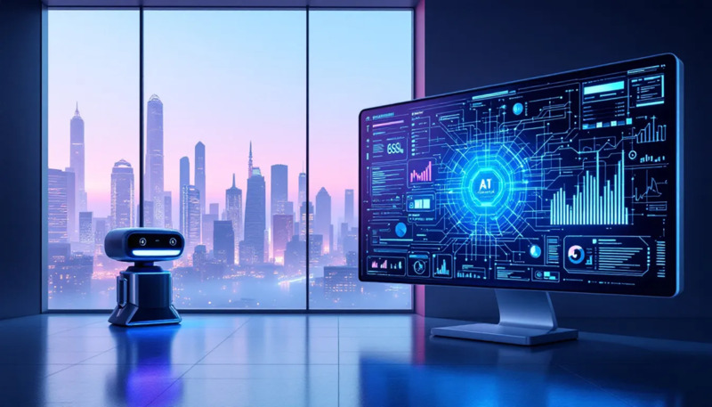 A futuristic representation of AI in demand planning