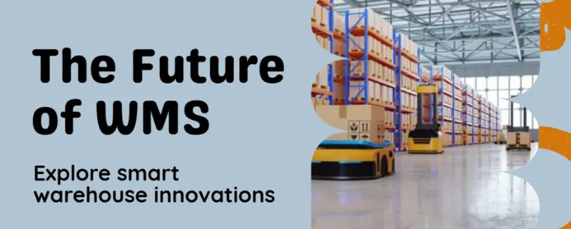 Smart warehouse with autonomous mobile robots and shelves managed by warehouse management software