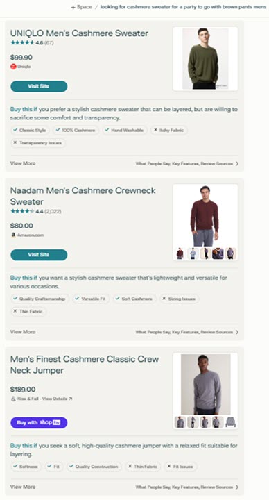 AI answer provides no Buy With Pro results